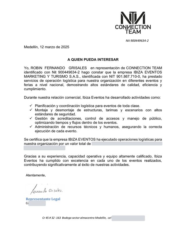 Letter of recommendation · Connection Team